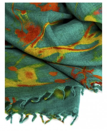 Палантин Женский W40-FLEUR.SAUVAGE/VERTE